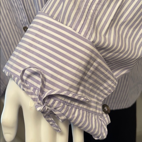 FREE PEOPLE STRIPPED S/P BUTTON DOWN BLOUSES - Picture 2 of 3